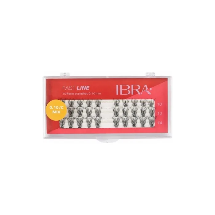 Ibra Fast Line Eyelash Extensions 010c Mix 10 12 14 Mm 1 Pack