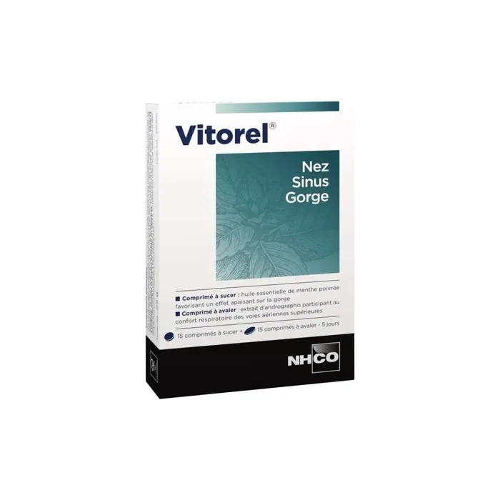 Vitorel Nhco Nose Sinus Throat 30 Tablets