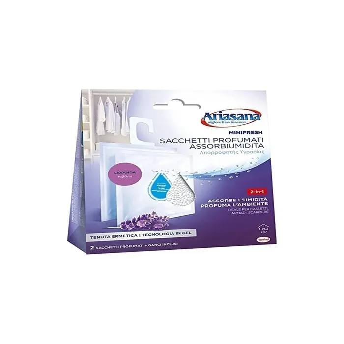 Ariasana Minifresh Relax Lavender Sachet 2in1, Double Moisture Absorption and Anti-Odor, Air Freshener for Drawers and Cabinets