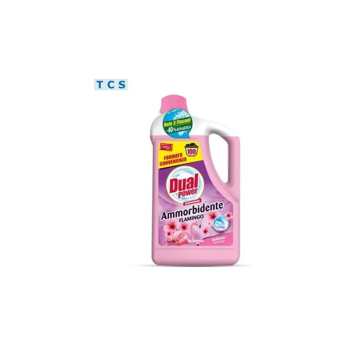 DUAL POWER Ammorbid Flamingo Softener Flower Scent 100 Washes 5L