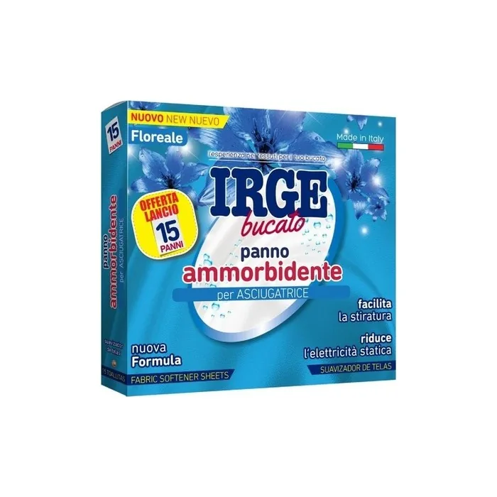 Irge Fabric Softener Dryer Cloths 15 Pcs Floral