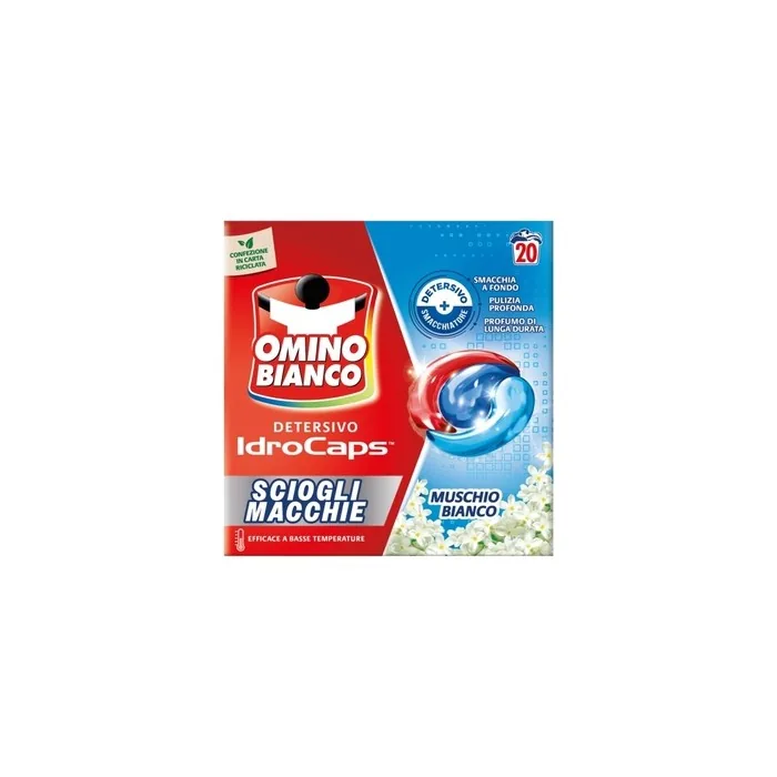 Omino Bianco Hydro Caps X 20 White Musk Stain Removers
