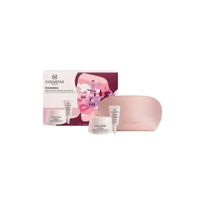 Collistar Rigenera Smoothing Antiwrinkle Routine Set Includes Antiwrinkle Smoothing Cream 50ml Antiwrinkle Smoothing Eye Contour 5ml Protective Magic Drops Sachet And Cosmetics Bag