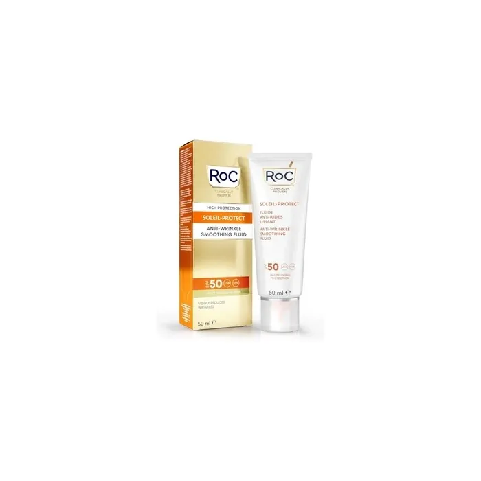 Roc Soleil Protect Solar Fluid For Face Spf 50 Antiwrinkle Smoothing 50ml