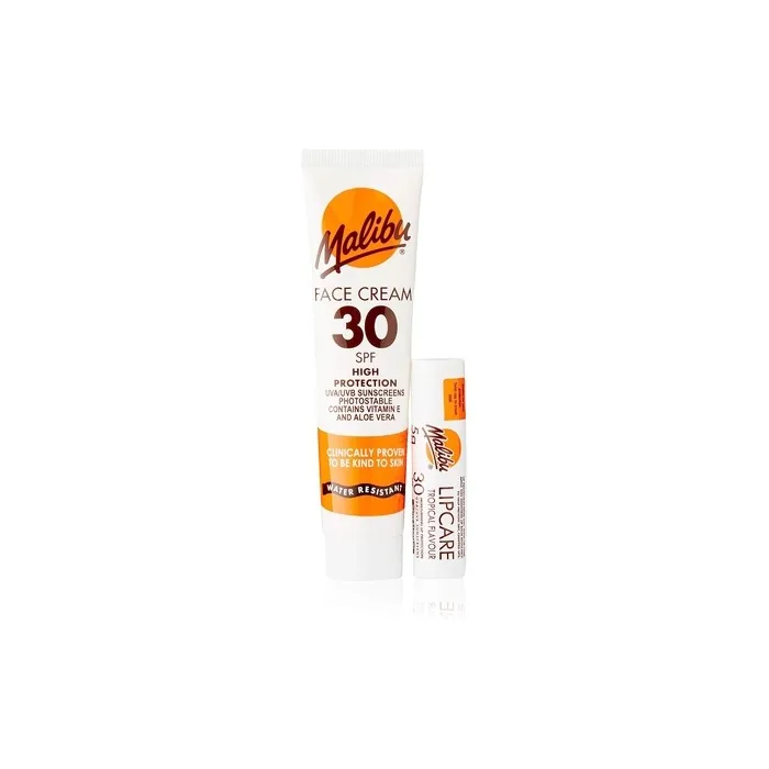 Malibu Sun Protection Face Cream and Lip Balm SPF 30 Water Resistant