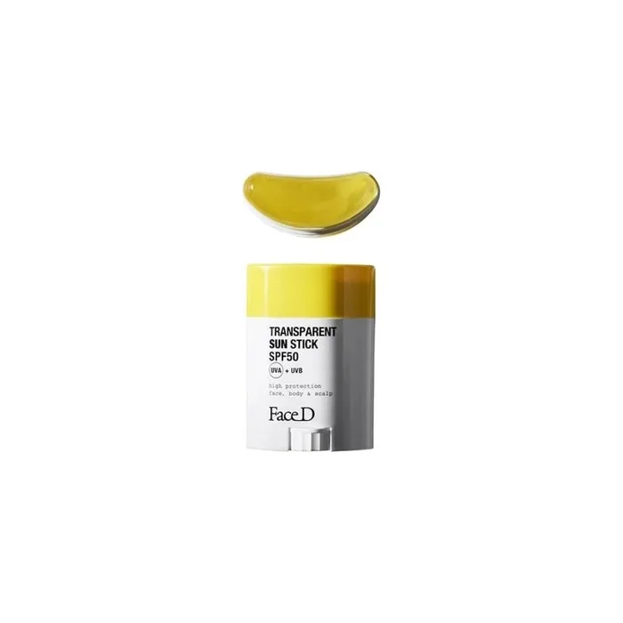 Face D Transparent Sunscreen Stick SPF 50 for Face, Body, and Scalp 15g