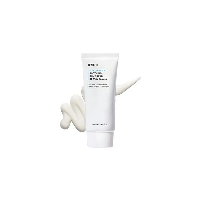 Rovectin Aqua Soothing Sun Cream - Korean Physical Sunscreen, Hydrating UV