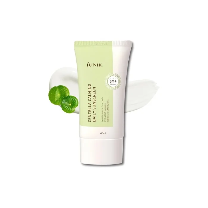 IUNIK Centella Calming Vegan Moisture SPF 50+ PA++++ Non-Sticky Light-Weight Daily Sunscreen Reef-Safe Matte-Finish 2 Oz Beta-Glucan