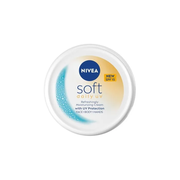 Nivea Soft Daily Uv Moisturizing Cream With Uv Protection For Face, Body, And Hands Spf15 200ml