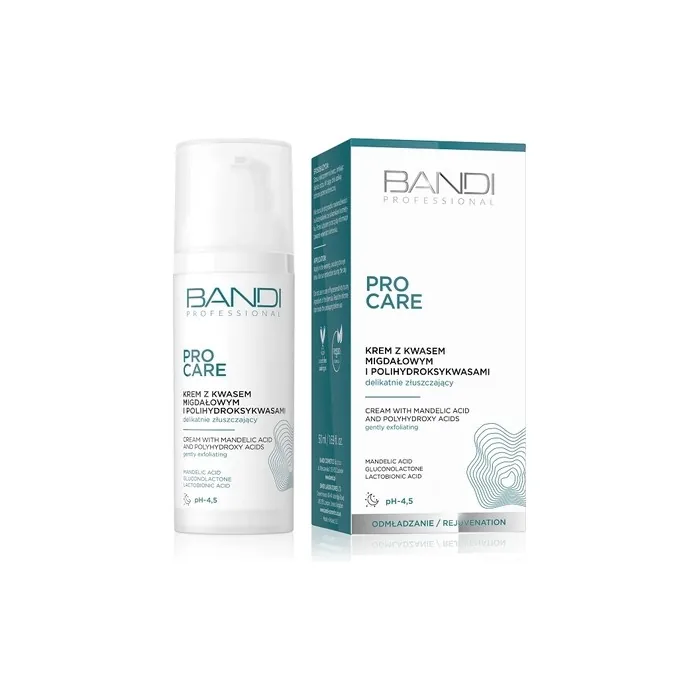 Cream with mandelic acid and polihydroxy acids gently exfoliating