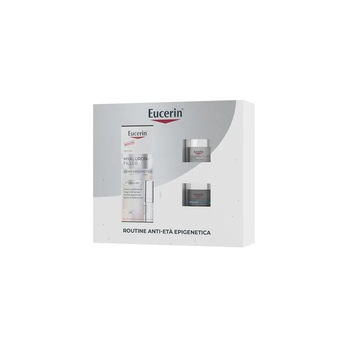Eucerin Hyaluron Filler Anti-Aging Routine Set with Serum, Day Cream SPF30, and Night Cream