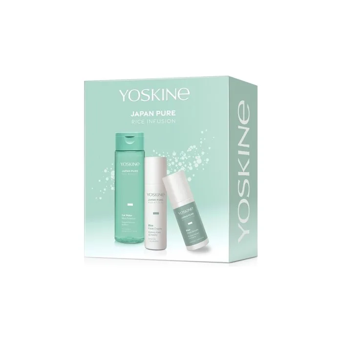 Yoskine Japan Pure Rice Infusion Set Facial Serum 30ml Facial Cream 50ml Rich Facial Essence 200ml