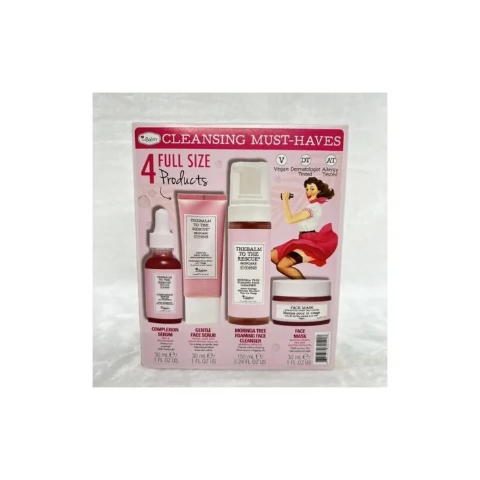 Thebalm 4 Cleansing Must-Haves Complexion Serum Facial Scrub Cleanser - Pack of 4
