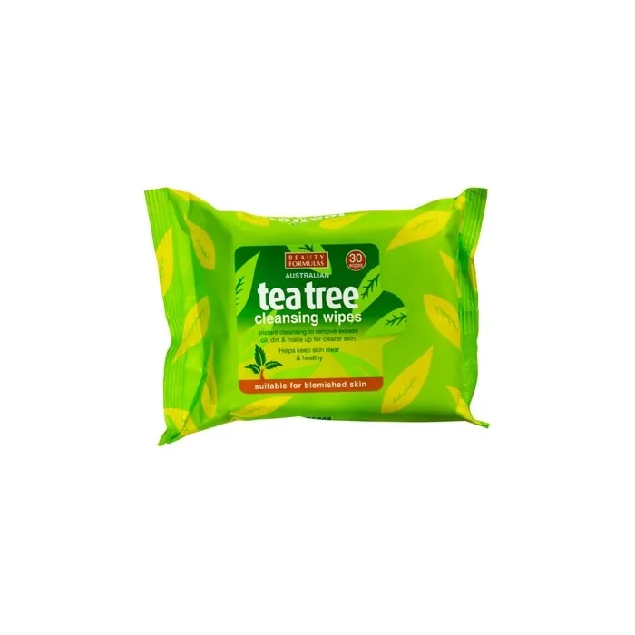 Beauty Formulas Tea Tree Cleansing Wipes - 30 Count