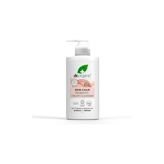 Dr Organic Skin Calm Probiotic Cream Cleanser For Redness Dry Sensitive Irritable Skin Gentle Cleansing Dermatologically Tested Vegan Cruelty Free Paraben Sls Free Certified