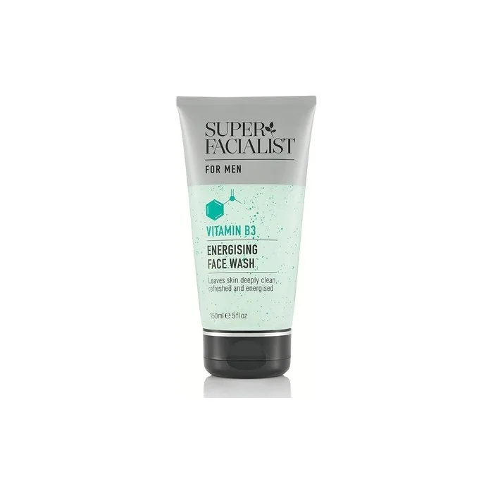 Super Facialist for Men Energising Face Wash with Vitamin B3 Hyaluronic Acid Magnesium and Vitamin E 150ml
