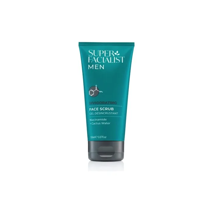 Super Facialist for Men Energising Face Wash with Vitamin B3 Gentle Exfoliator & Blackhead Remover Shea Butter & Almond Oil Vegan Friendly 150ml