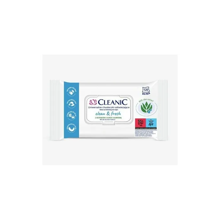 Cleanic Refreshing Wipes Clean & Fresh 120 Pieces