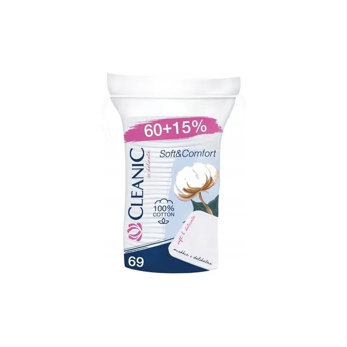 Cleanic Soft Comfort Square Cosmetic Pads 69 Pieces