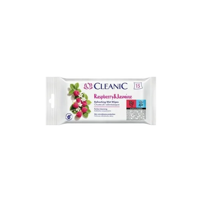 Cleanic Raspberry Refreshing Wipes - 15 Count