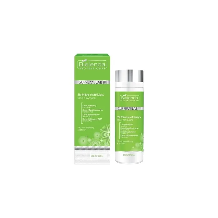 Bielenda Professional Supremelab Sebio Derm 5% Micro-Exfoliating Toner With Acids - 200ml