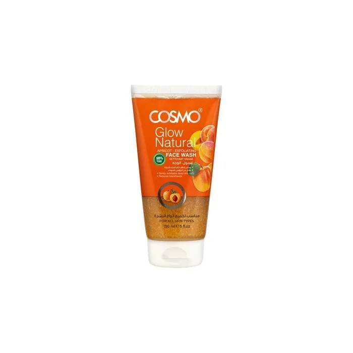 Cosmo Apricot Glow Natural Face Wash 150ml - Gentle Exfoliating Cleanser
