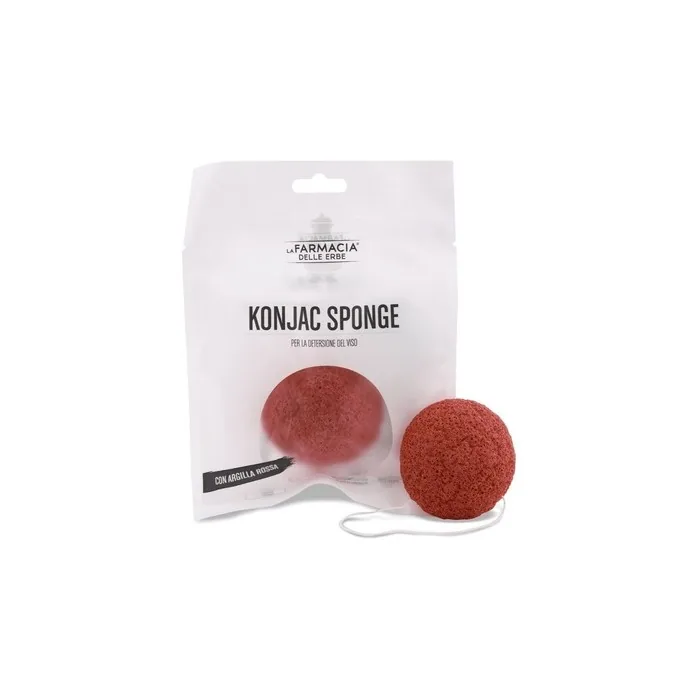 Farmacia delle Erbe Konjac Sponge with Red Clay - Cleansing Sponge,