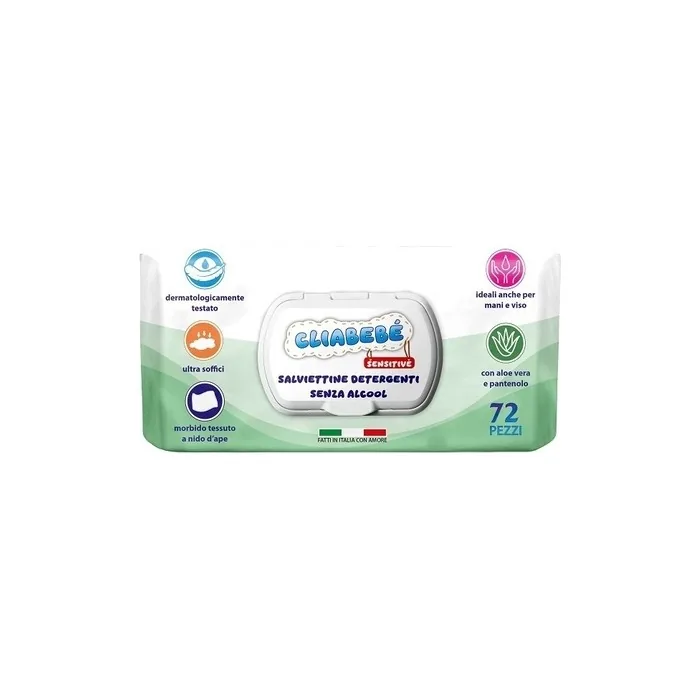 Budetta Farma CliaBebè Sensitive Alcohol-Free Cleansing Wipes 72 Wipes