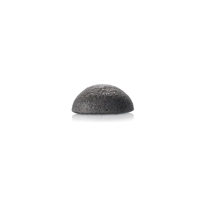 Konjac Face Sponge with Active Bamboo Ash for Cleansing Pores and Absorbing Oil - Ideal for Oily and Acne-Prone Skin