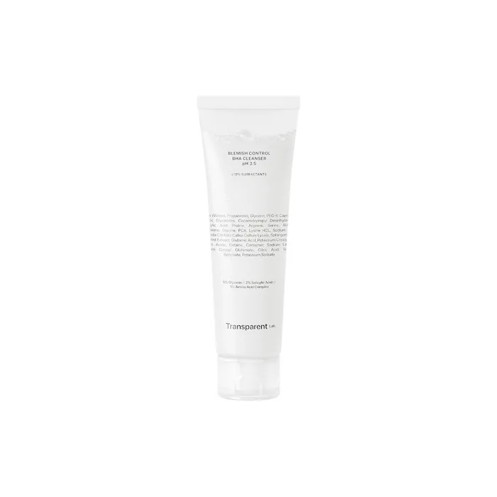 Transparent Lab Blemish Control BHA Cleanser pH 3.5 for Aging Skin