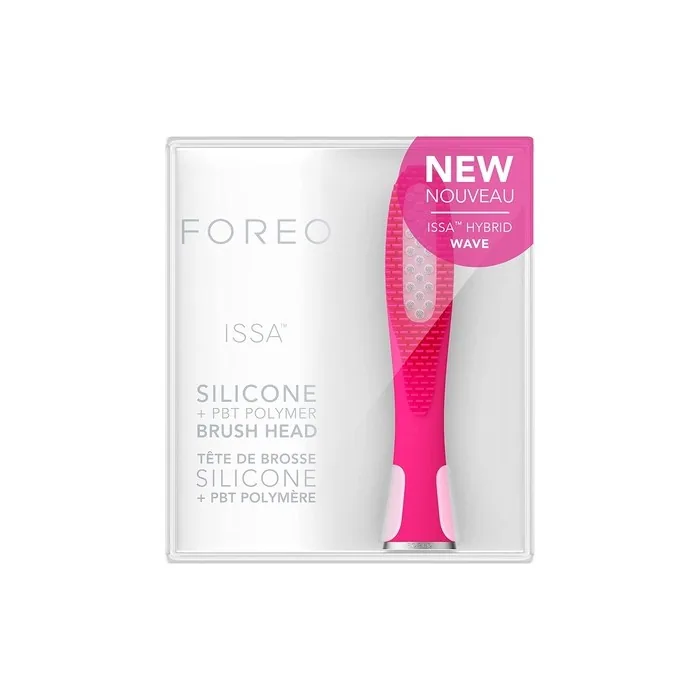 FOREO ISSA Hybrid Wave Brush Head Medical-Grade Silicone & PBT Polymer Bristles Fuchsia