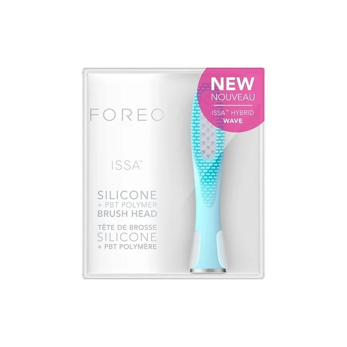 FOREO ISSA Hybrid Wave Brush Head Medical-Grade Silicone & PBT Polymer Bristles Mint