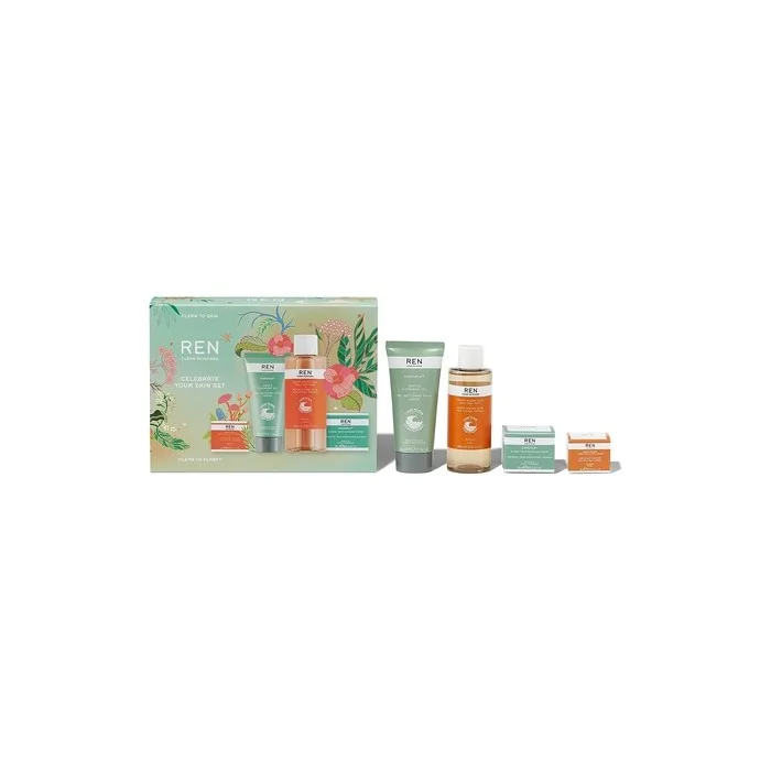 REN Clean Skincare Celebrate Your Skin Set Limited Edition Gift Christmas 170ml - Worth £56