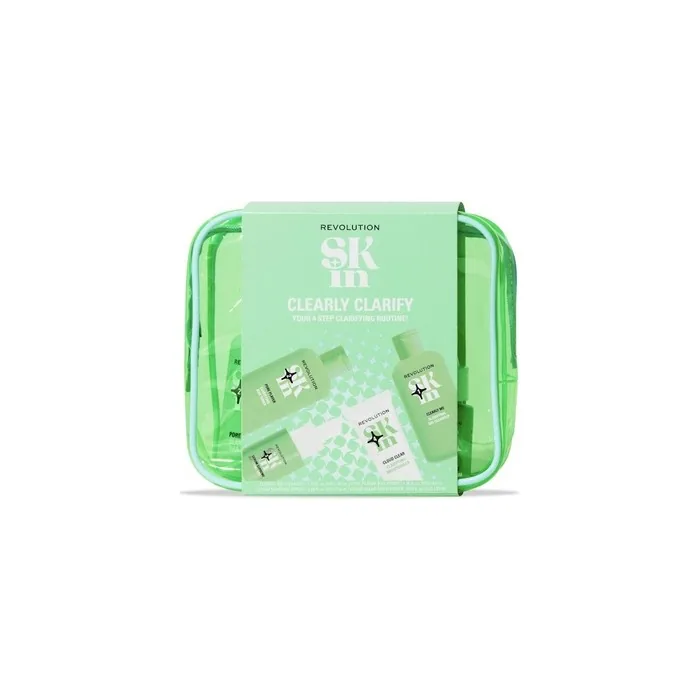 Revolution Skincare Clearly Clarify 4 Step Starter Kit for Blemish-Prone Skin - Includes Cleanser, Toner, Serum & Moisturiser