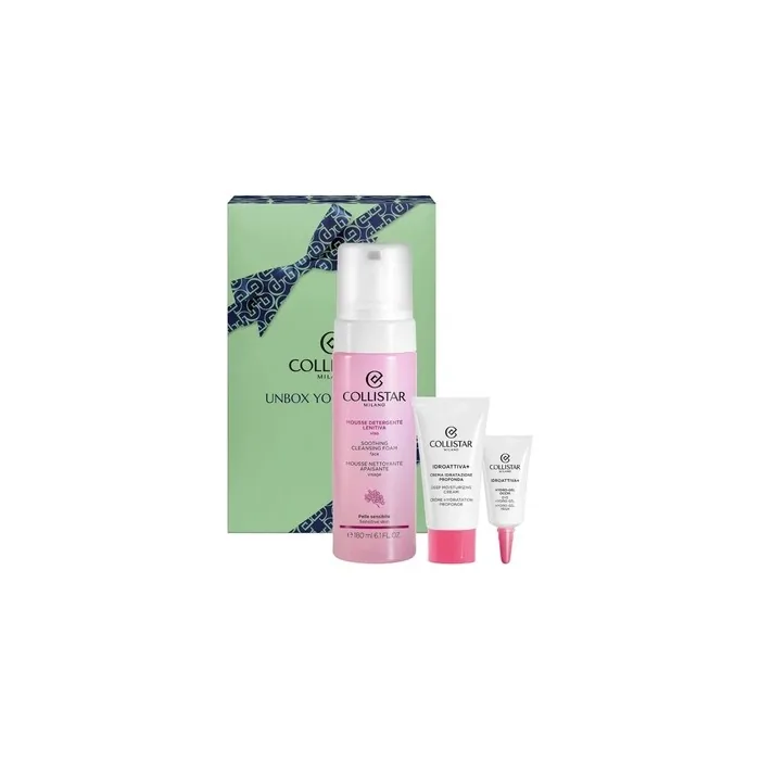 Collistar Women's Gift Set Cleansing Mousse Hydrating Cream Face Eye Gel
