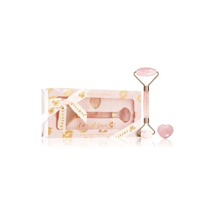 Crystallove Rose Quartz Selflove Set Face Massage Roller And Massage Tools