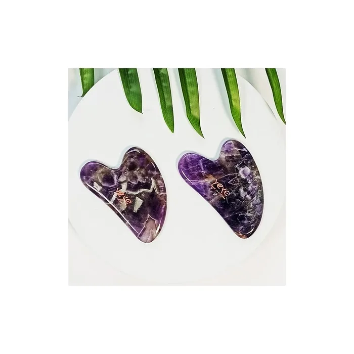 Gua Sha stone for massage and relaxation - purple amethyst Yeye