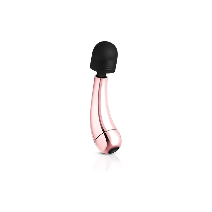 Rosy Gold Mini Curve Massager with 10 Different Vibration Modes Rechargeable Compact Size 209g