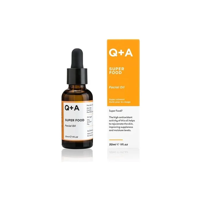 Q+A Super Food Facial Oil 30ml Natural Vitamin-Rich Face Oil with Jojoba