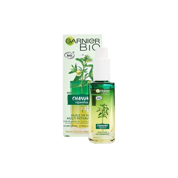 Garnier Organic Multi-Repairing Night Oil for Face with Nourishing Hemp & Vitamin E 30ml
