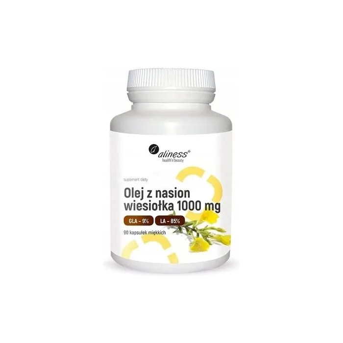 Aliness Evening Primrose Oil 1000mg GLA 9% LA 85% 90 Softgels