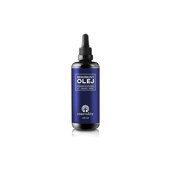 Apricot Oil Cold Pressed 100ml with Pipette Renovality - Made in Czech Republic