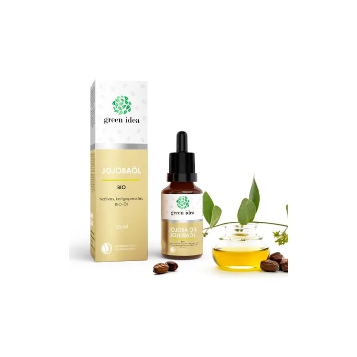 Green Idea Jojoba Oil Organic 100 Pure Skincare Face Body Hair Nails Vegan Cold Pressed Glass Bottle Pipette 25ml