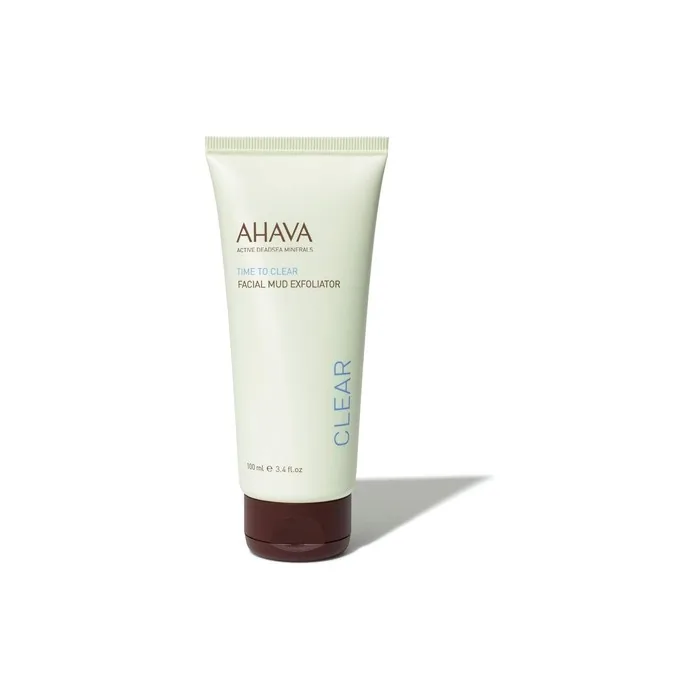 AHAVA Facial Mud Exfoliator 100ml Dead Sea Natural Face Exfoliant Gentle on Skin Hydrating Face Scrub Evenly Toning Pore Cleaner with Natural Micro Granules for Women and Men