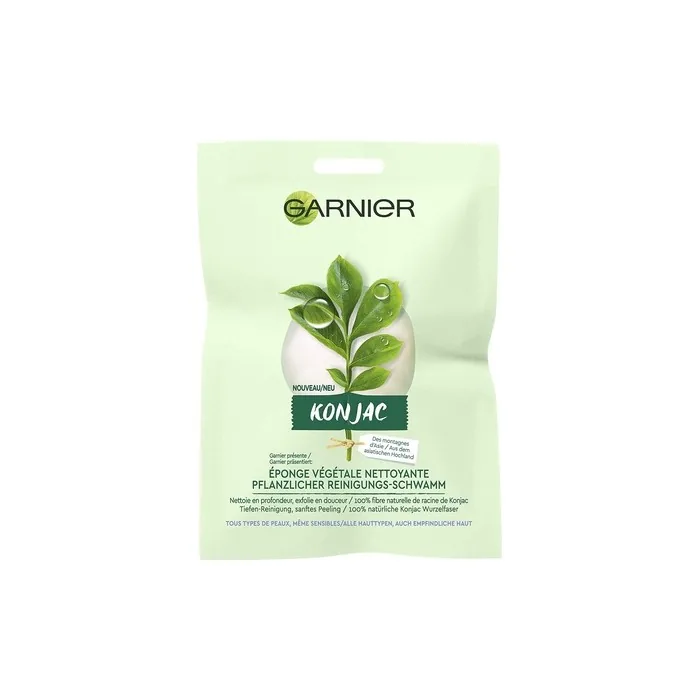 Garnier Face Scrub Konjac Sponge for Removing Pimples and Cleansing