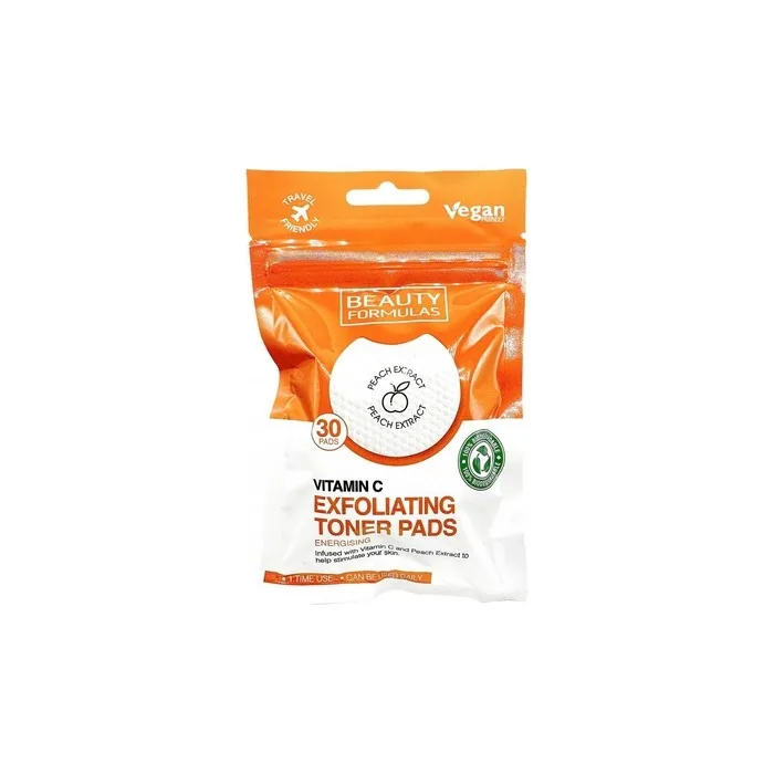 Beauty Formulas Exfoliating Toner Pads With Vitamin C - 30 Pieces