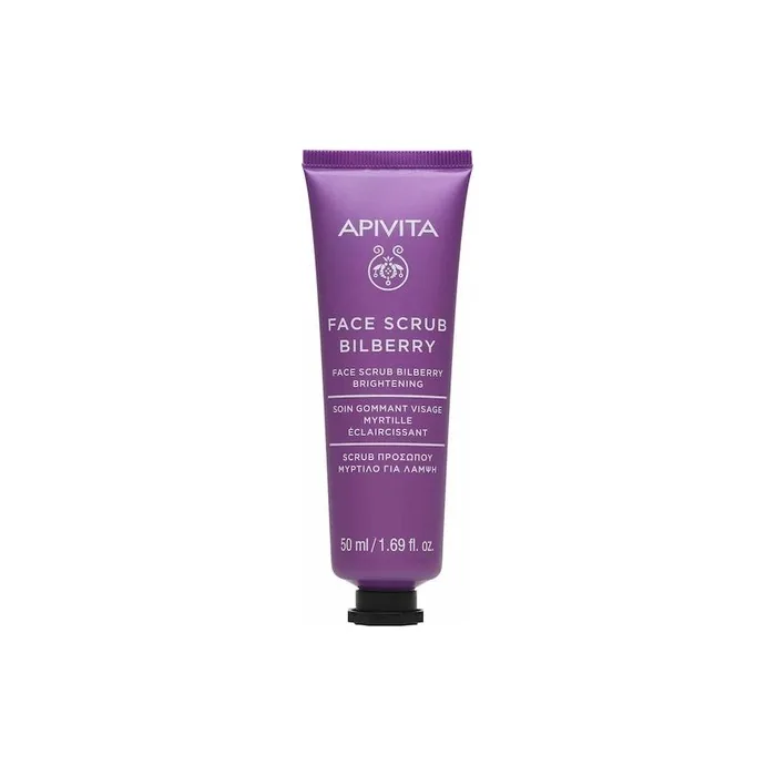 Apivita Face Scrub Bilberry Exfoliating Cream For Radiance With Blueberry 50ml
