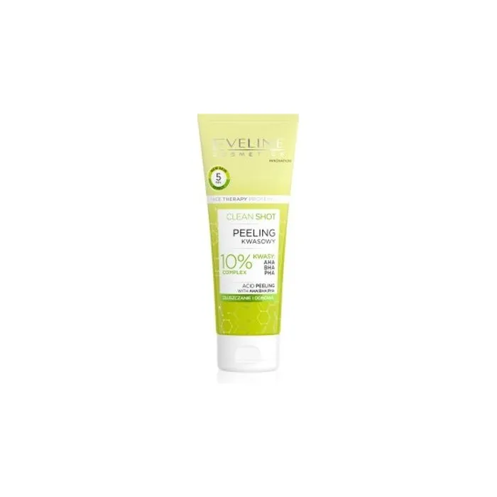 Eveline Clean Shot 10% Complex Of Aha, Bha And Pha - Gentle Exfoliating Treatment For Skin Imperfections