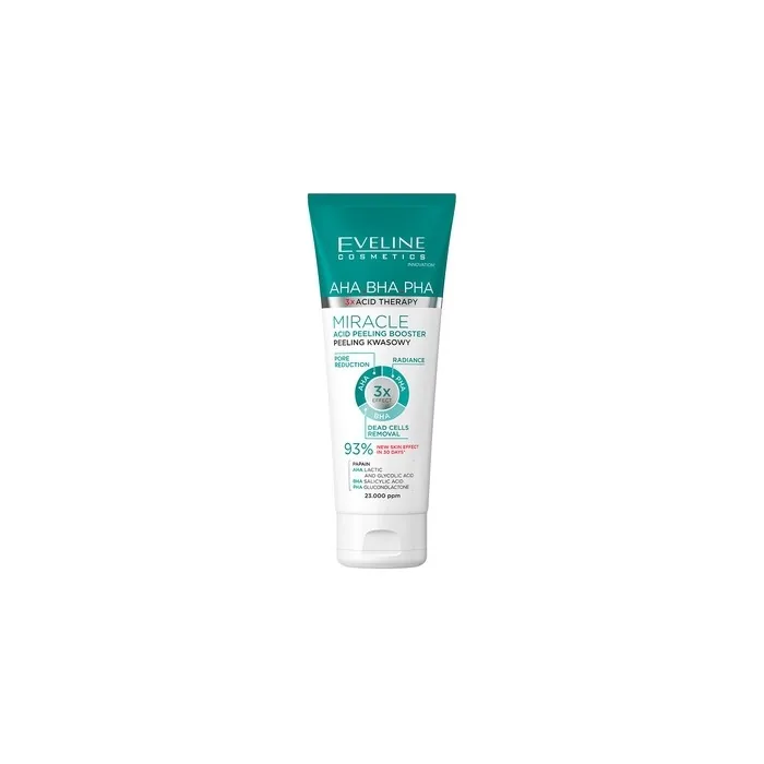 Eveline Cosmetics 3 x Acid Therapy Exfoliating Peel - Removes Dead Skin Cells, Brightens and Smooths Skin Texture