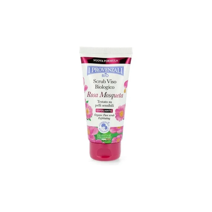 I Provençali Organic Face Scrub with Pink Musk and Wild Rose 75ml